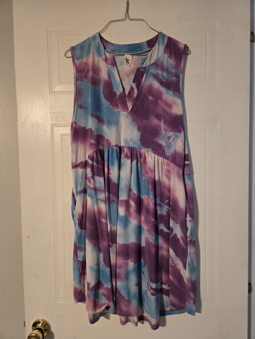 Sew In Love Purple & Blue Tie-Dye Sleeveless Dress